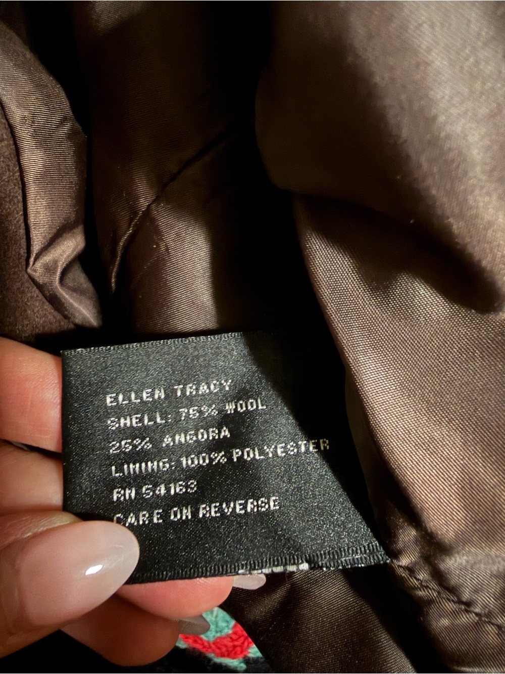 NWOT Ellen Tracy Angora Wool Blend Pea Coat Size 6 Brown - Picture 4 of 16